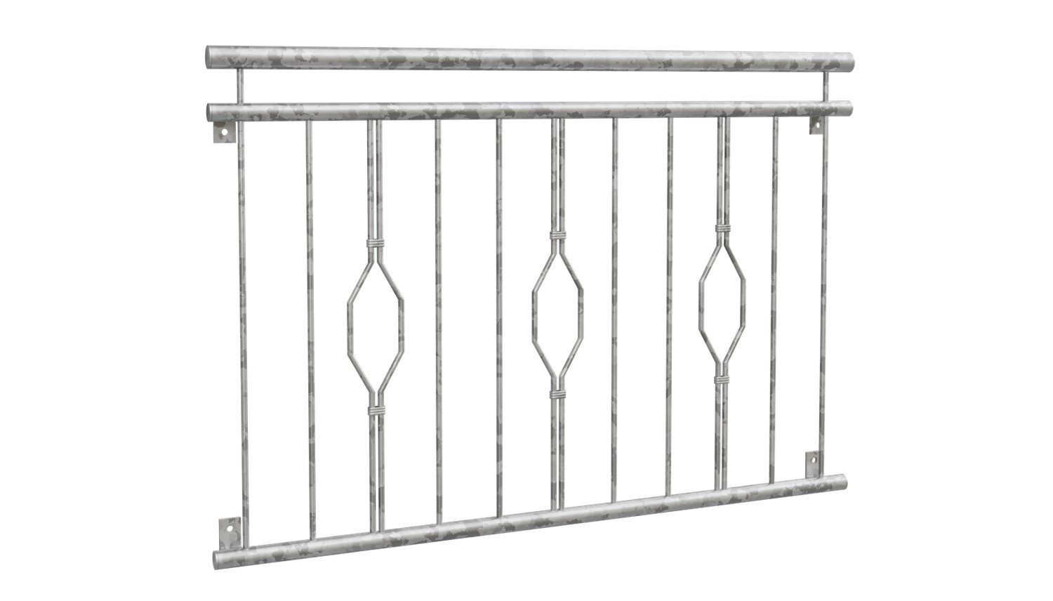 Französischer Balkon verzinkt 6-Eck Triple Ornament 