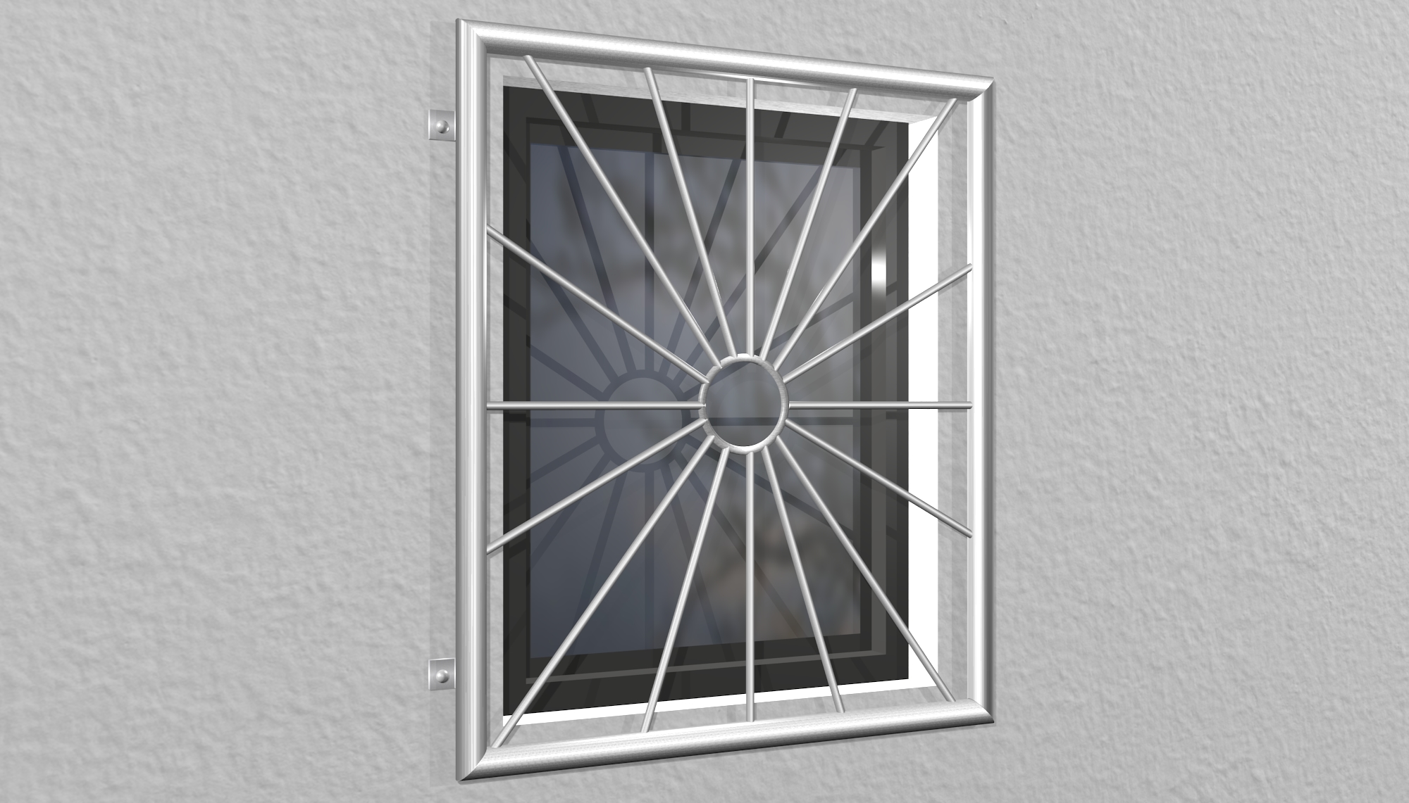 Fenstergitter Edelstahl Sonne Kreis 