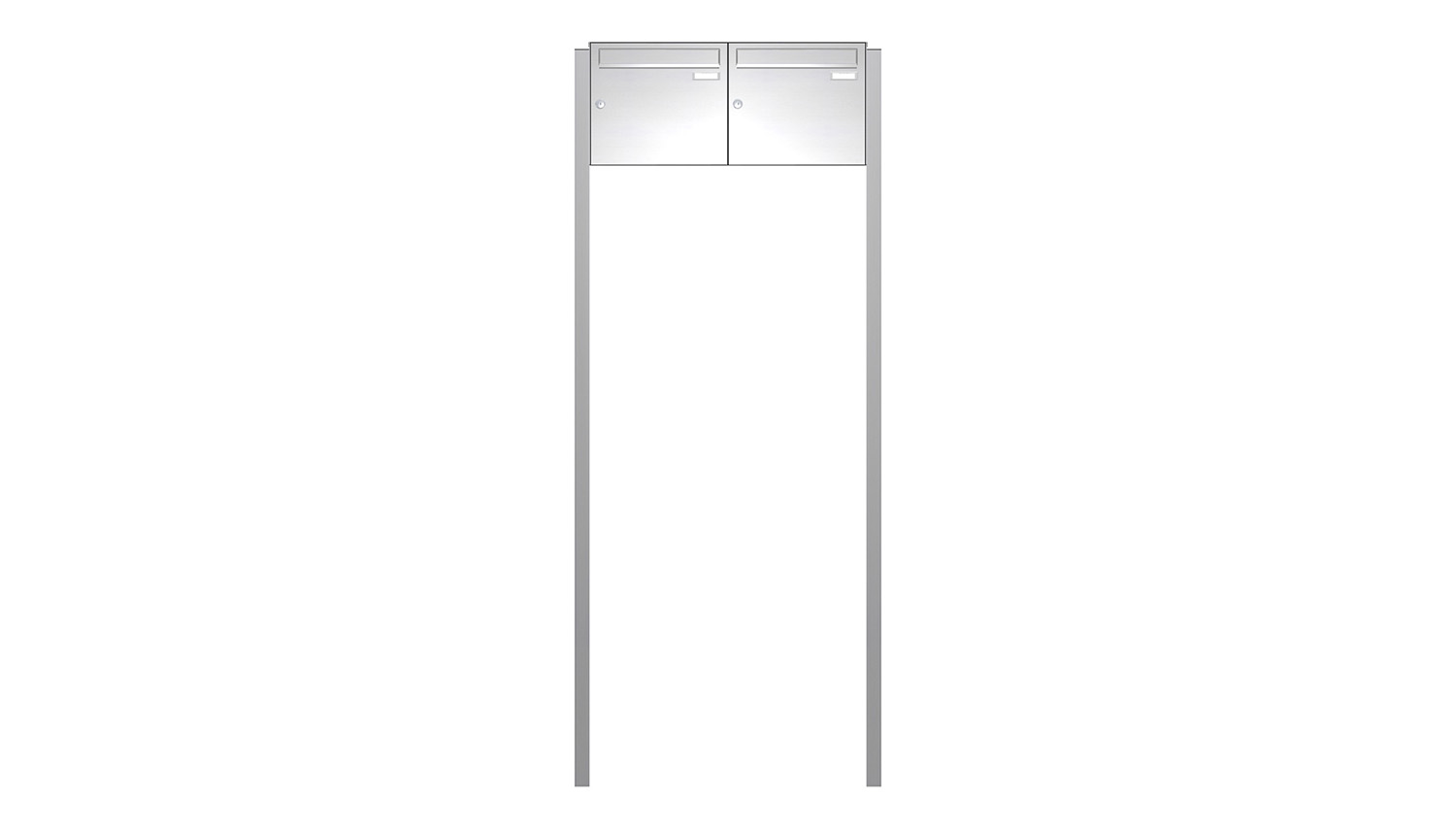 Briefkastenanlage | Freistehend | 2-fach | Senkrecht | Edelstahl