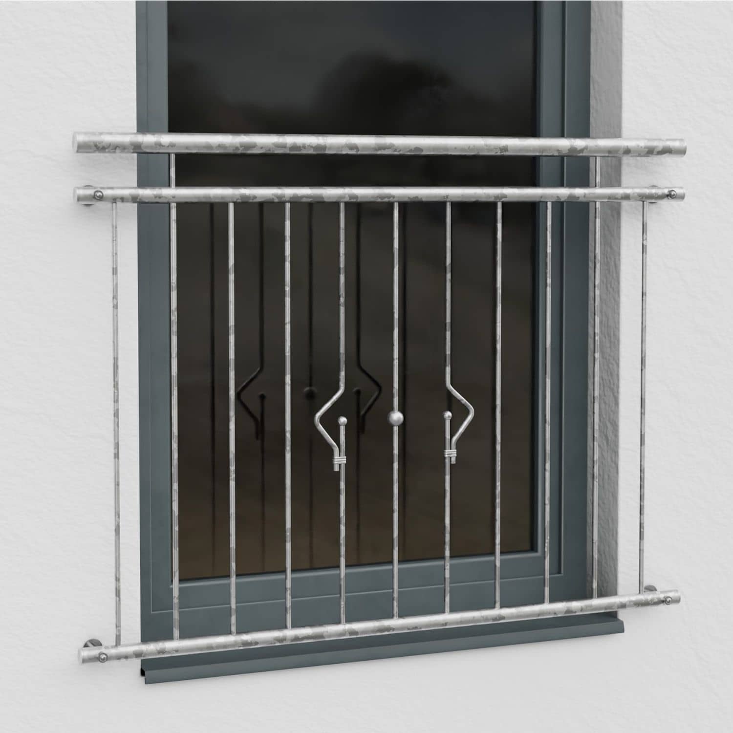 Französischer Balkon verzinkt Sonnensystem Ornament 