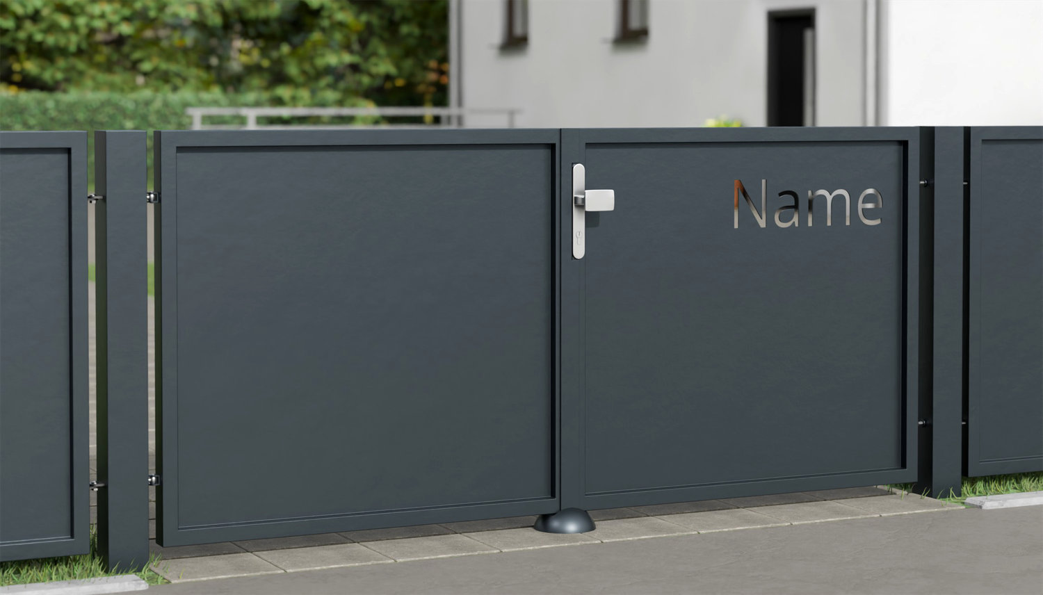 Gartentor Alu 2-flügelig Sichtschutz NAM, GE