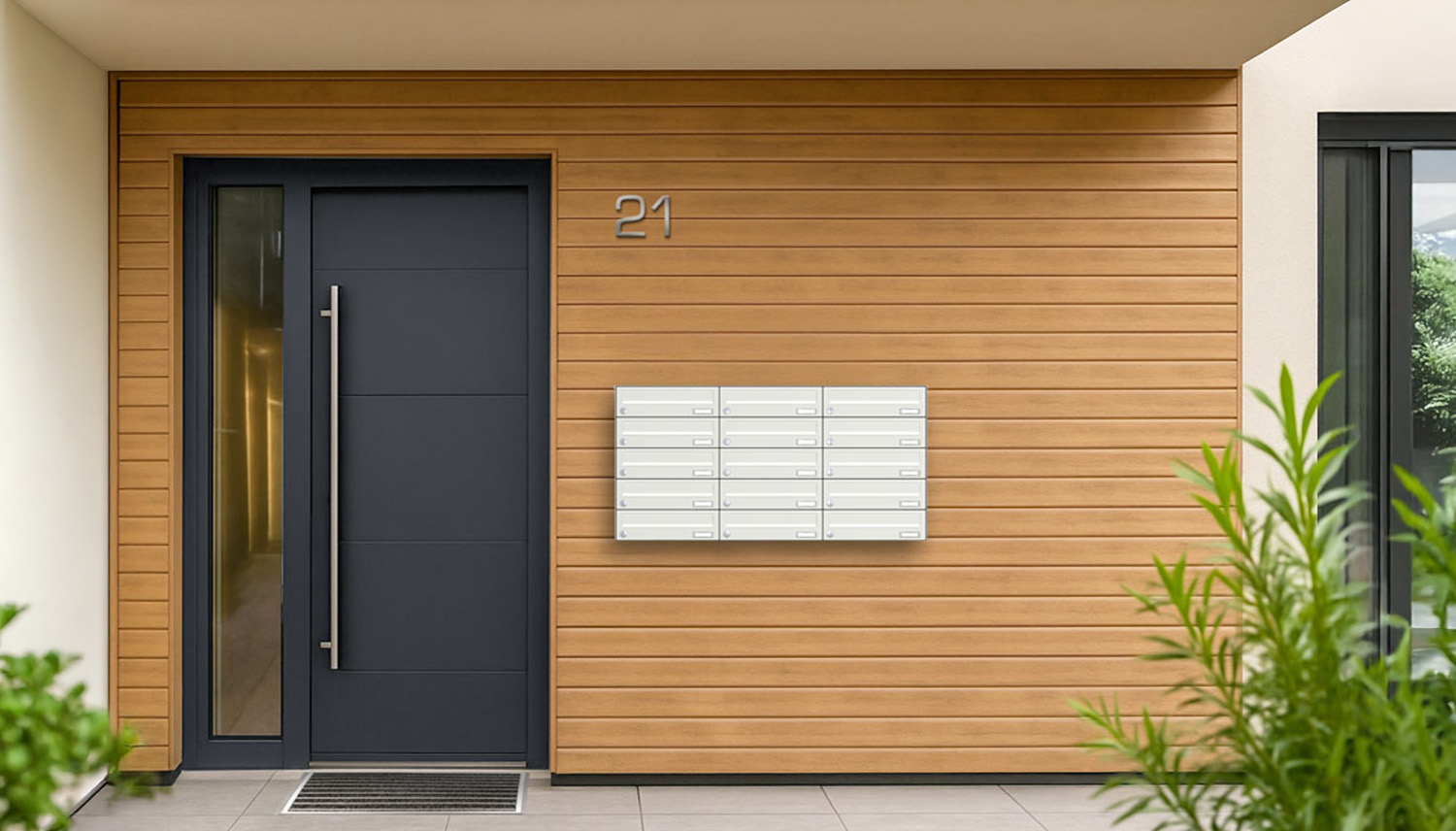 Briefkastenanlage | Aufputz | 15-fach | Waagerecht | Farbe