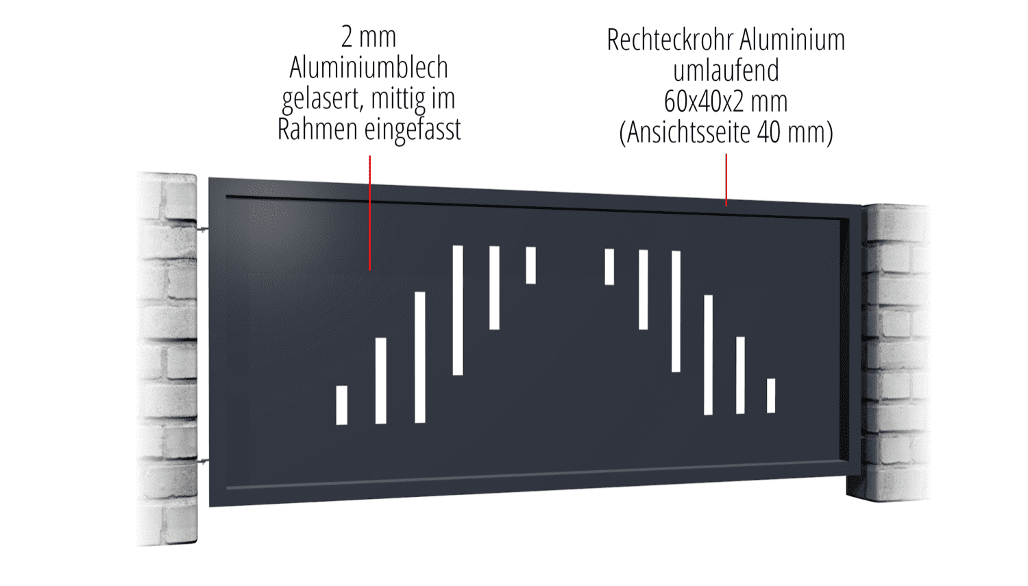 Sichtschutzzaun Alu SG, GE