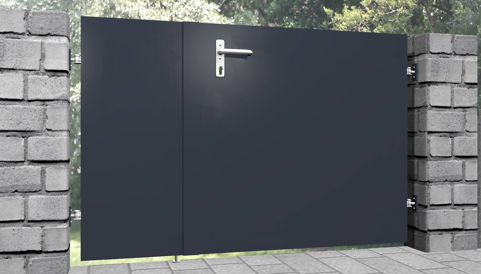 Gartentür Sichtschutz Alu blickdicht 2flg