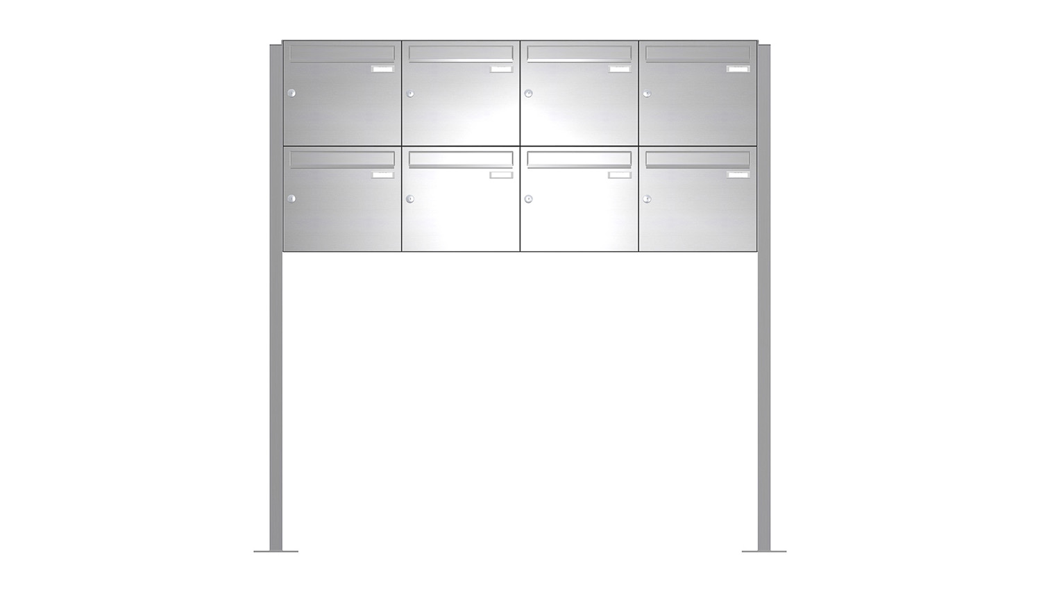 Briefkastenanlage | Freistehend | 8-fach | Senkrecht | Edelstahl