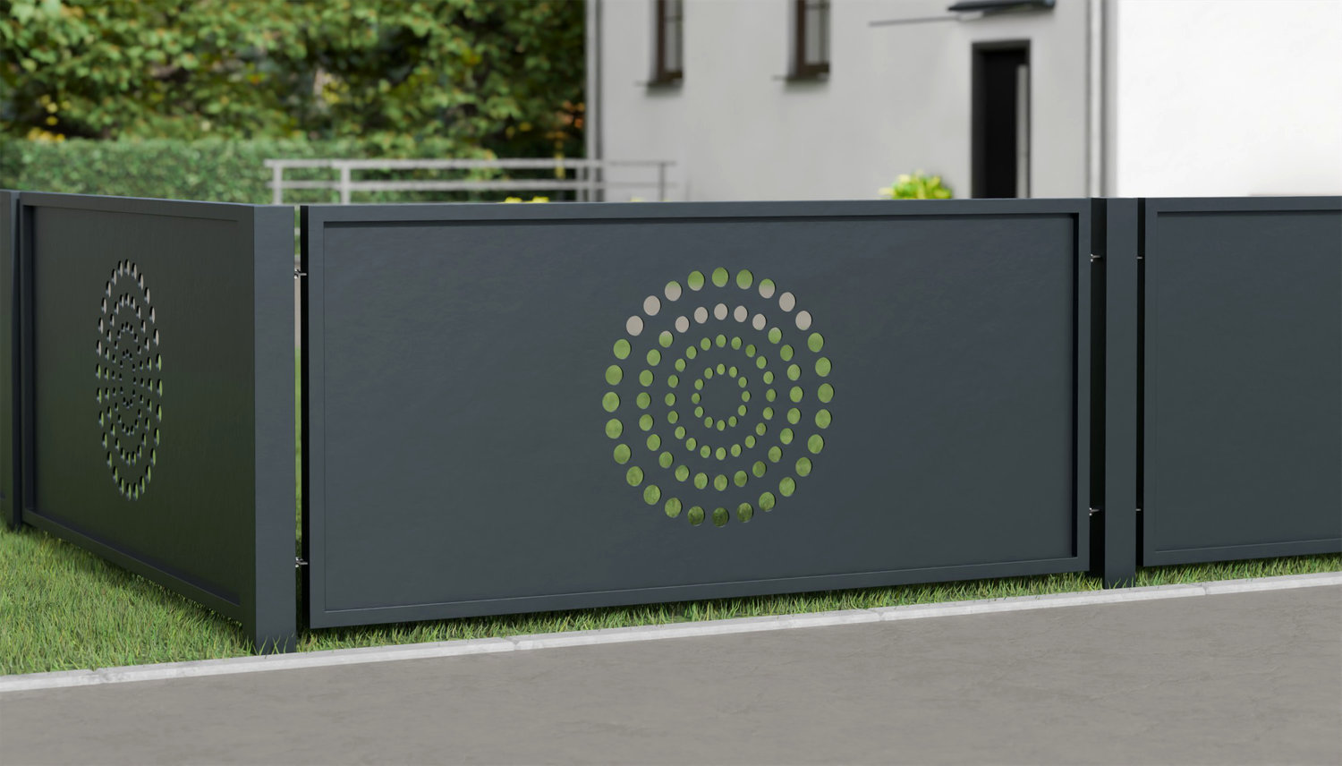 Gartenzaun Alu Laserschnitt Design KR