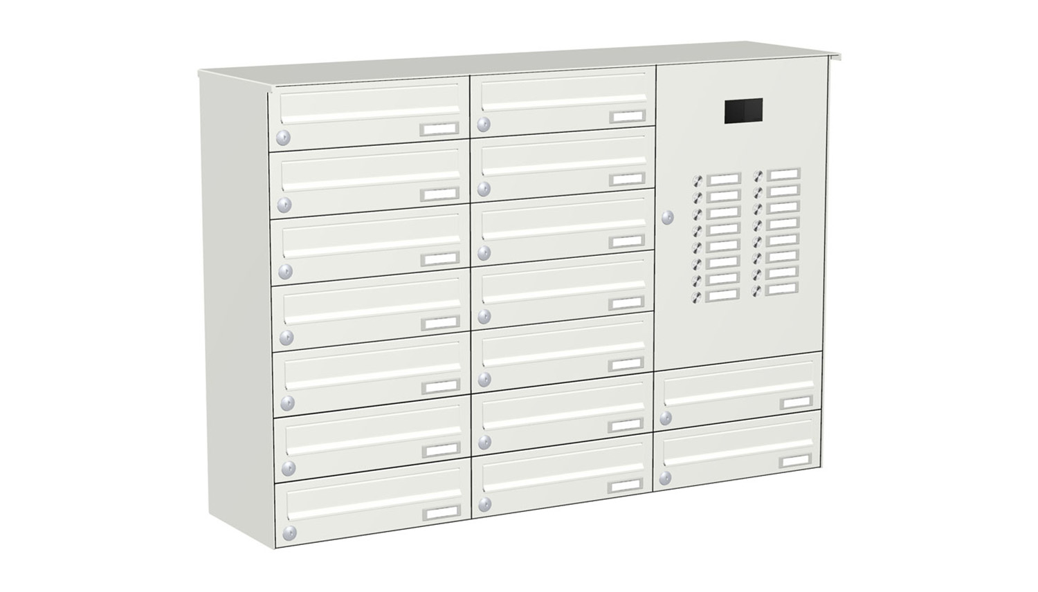 Briefkastenanlage | Aufputz | 16-fach | Waagerecht | Audio | Video | Farbe