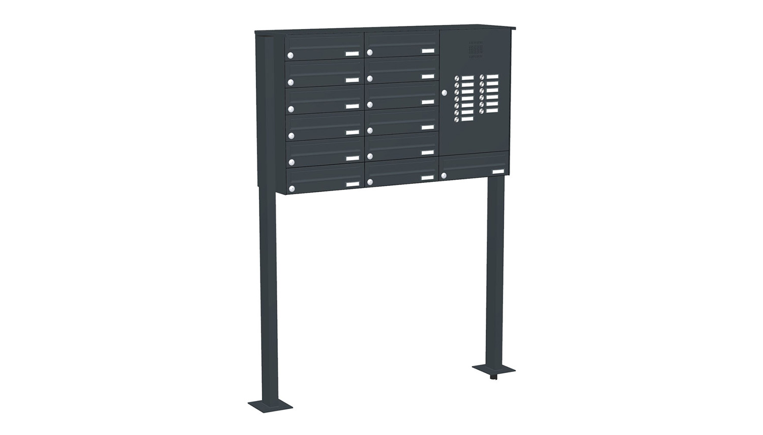Briefkastenanlage | Freistehend | 13-fach | Waagerecht | Audio | Video | Farbe