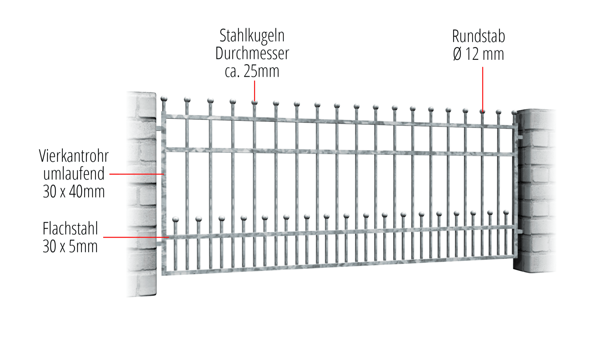 Gartenzaun verzinkt Bonn, GE